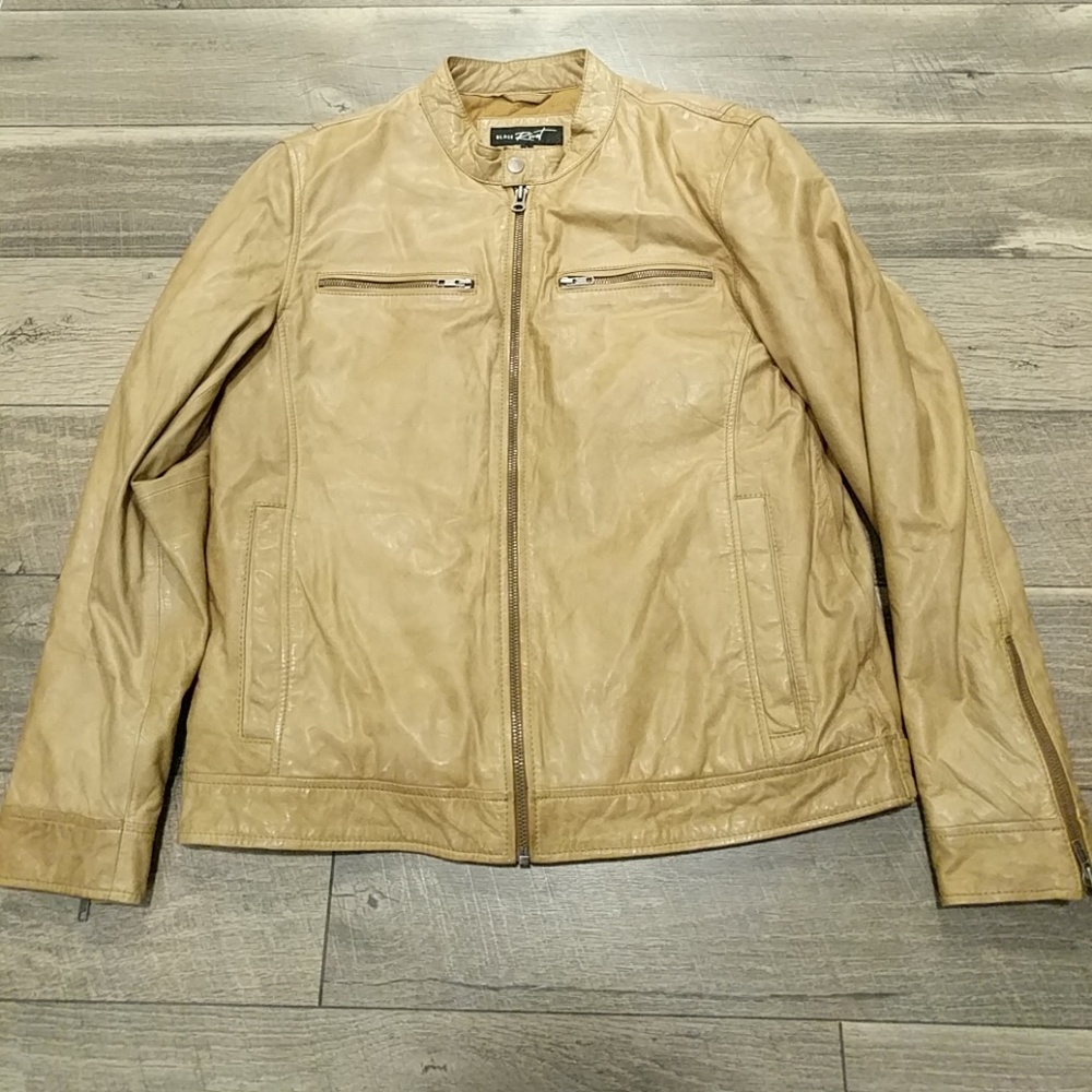 NWOT Black Rivet Mens Genuine Leather Jacket SizeL